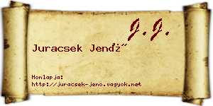 Juracsek Jenő névjegykártya